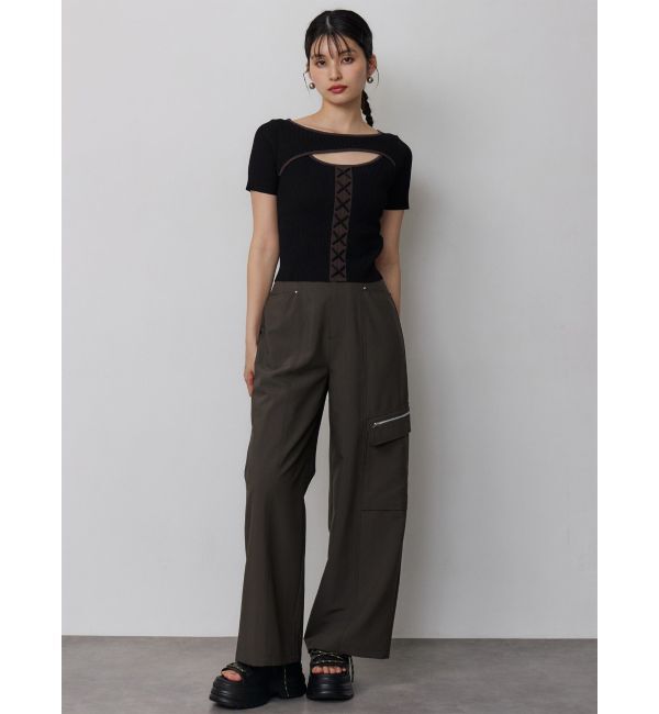 MURUA「レースアップカットアウトニット」|ニット・セーター|