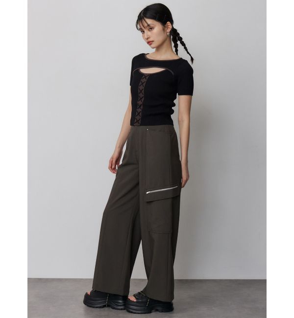 MURUA「レースアップカットアウトニット」|ニット・セーター|