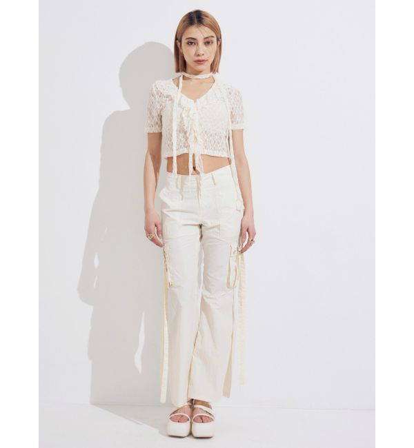 EVRIS「カーゴポケットフレアカラーパンツ」|カーゴ|