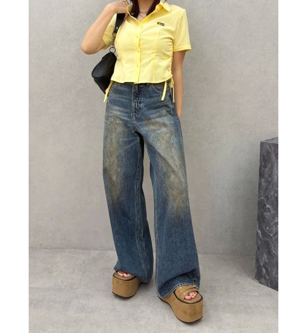 EVRIS「ワンポイントドロストショートシャツ」|シャツ・ブラウス|