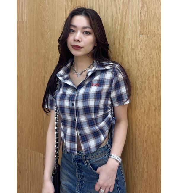 EVRIS「ワンポイントドロストショートシャツ」|シャツ・ブラウス|ミックス