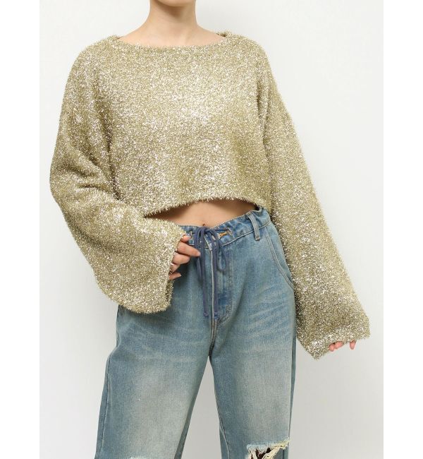 jouetie「クロップドラメニットプルオーバー」|ニット・セーター|