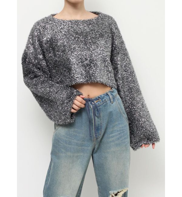 jouetie「クロップドラメニットプルオーバー」|ニット・セーター|