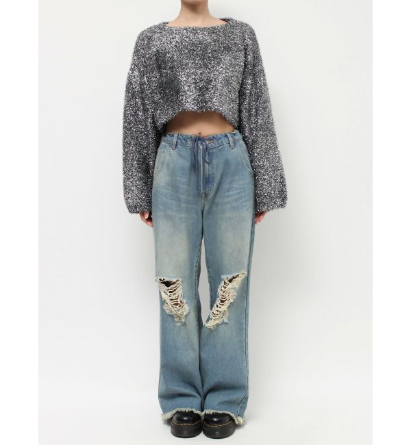 jouetie「クロップドラメニットプルオーバー」|ニット・セーター|