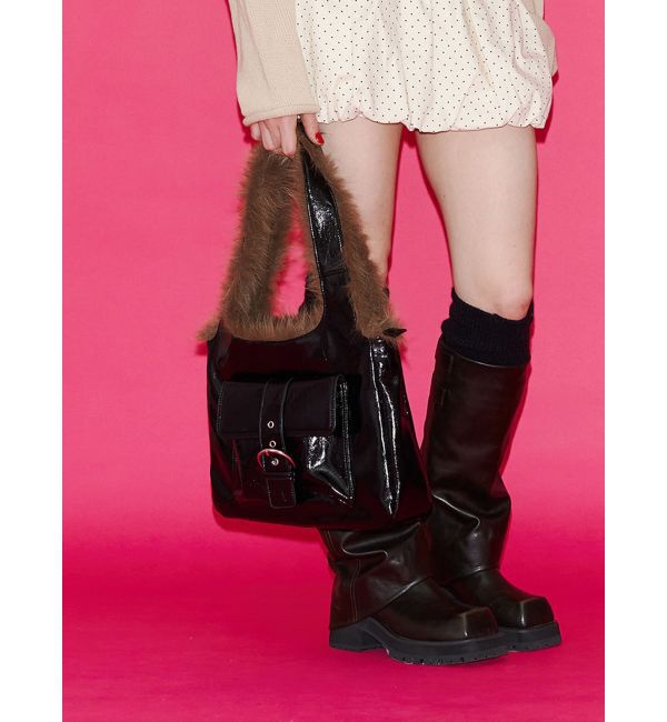 jouetie「ドッキングファーベルトバッグ」|ハンドバッグ|ブラック