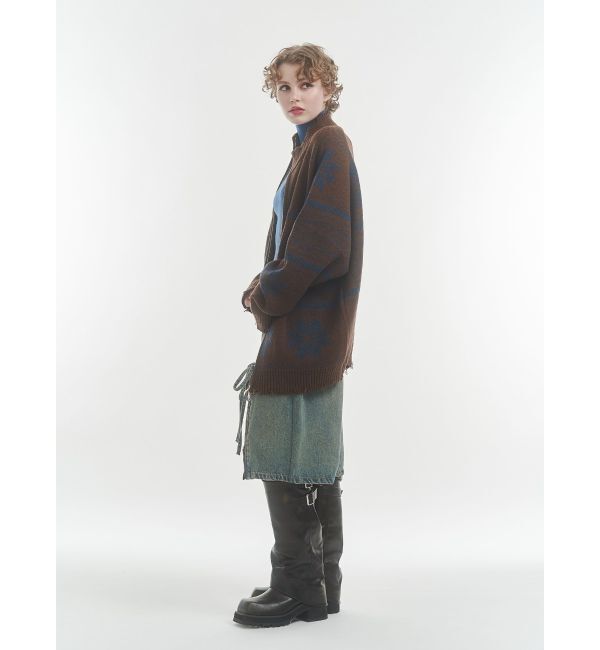 jouetie「ノルディックジップルーズカーデ」|ニット・セーター|