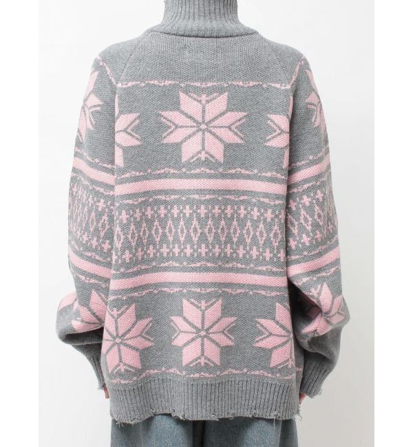 jouetie「ノルディックジップルーズカーデ」|ニット・セーター|