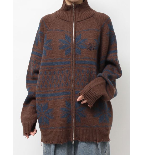 jouetie「ノルディックジップルーズカーデ」|ニット・セーター|