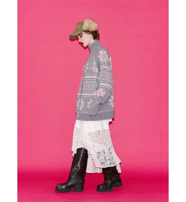 jouetie「ノルディックジップルーズカーデ」|ニット・セーター|