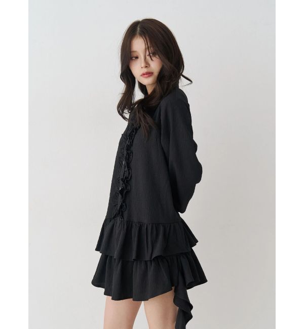 jouetie「ラッフルヘムフリルチュニックシャツ」|シャツ・ブラウス|