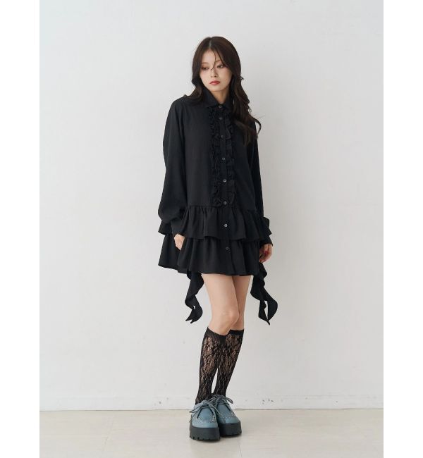 jouetie「ラッフルヘムフリルチュニックシャツ」|シャツ・ブラウス|