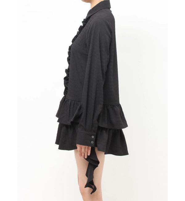 jouetie「ラッフルヘムフリルチュニックシャツ」|シャツ・ブラウス|