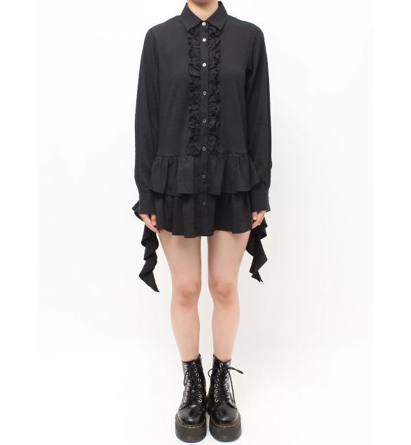 jouetie「ラッフルヘムフリルチュニックシャツ」|シャツ・ブラウス|