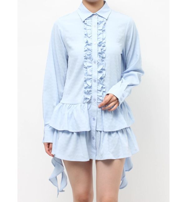 jouetie「ラッフルヘムフリルチュニックシャツ」|シャツ・ブラウス|