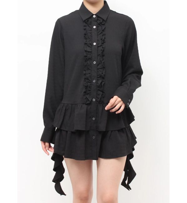 jouetie「ラッフルヘムフリルチュニックシャツ」|シャツ・ブラウス|