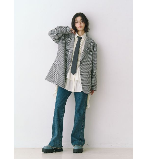 jouetie「ラッフルヘムフリルチュニックシャツ」|シャツ・ブラウス|