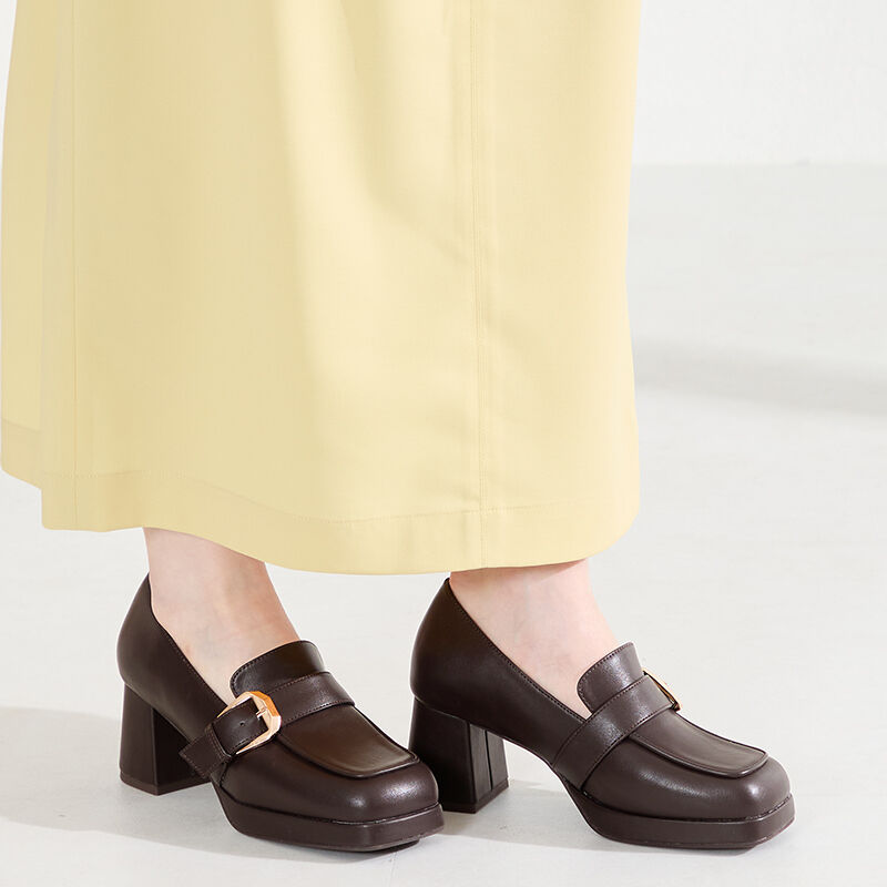 ORiental TRaffic「●2026春夏新作●プラットフォームベルトローファー/61103」|パンプス|BROWN