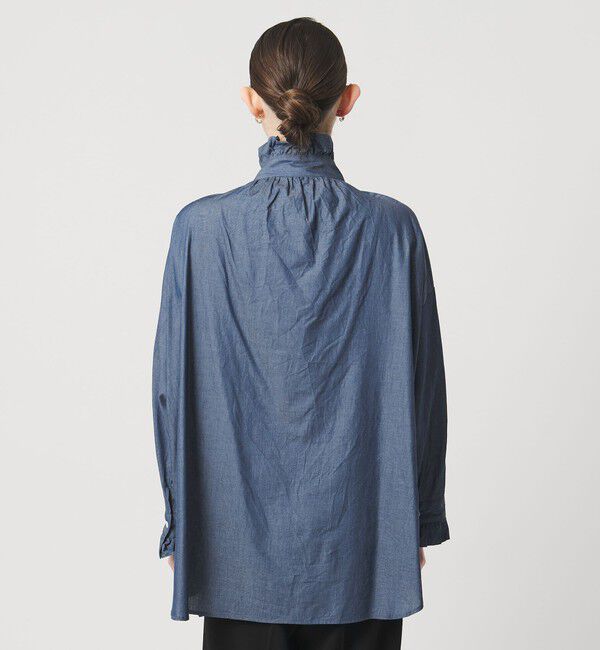 UNITED ARROWS「【別注】＜dahl&rsquo;ia＞シャンブレー フリルブラウス」|シャツ・ブラウス|