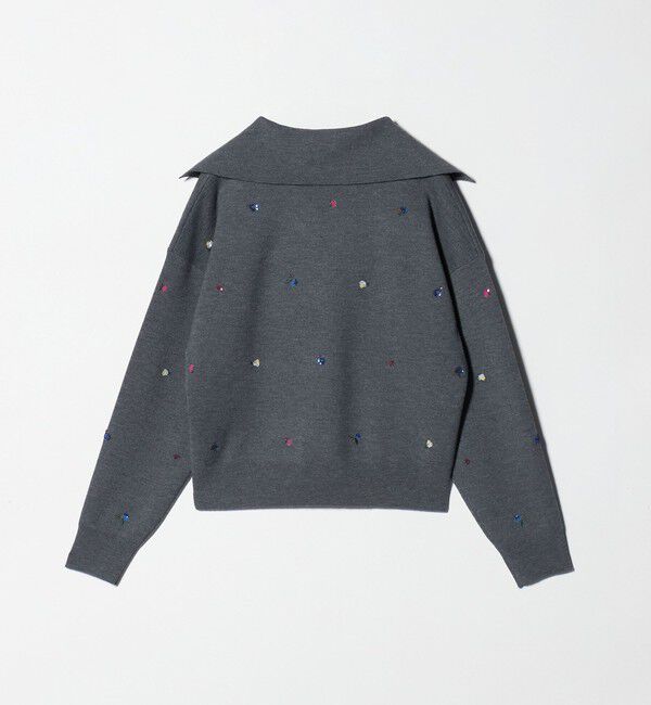 UNITED ARROWS「フラワー エンブロイダリー スキッパーニット」|ニット・セーター|