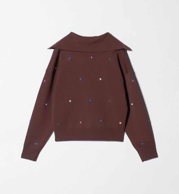 UNITED ARROWS「フラワー エンブロイダリー スキッパーニット」|ニット・セーター|