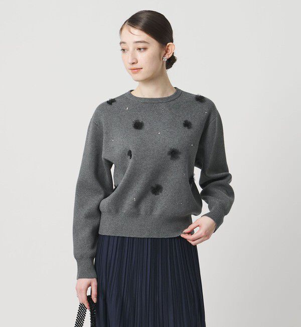 UNITED ARROWS「3D ビジュー プルオーバーニット」|ニット・セーター|