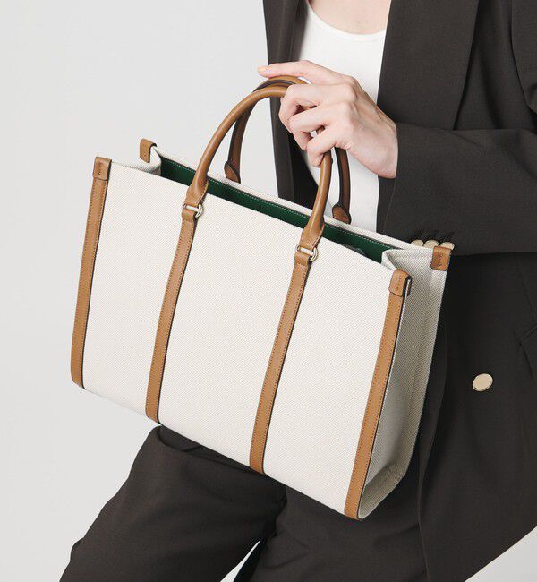 UNITED ARROWS「キャンバスコンビ スクエア トートバッグ」|トートバッグ|