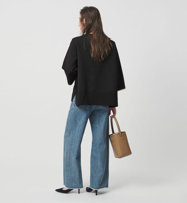 UNITED ARROWS「ミニマル Vネックフリル プルオーバー」|ニット・セーター|