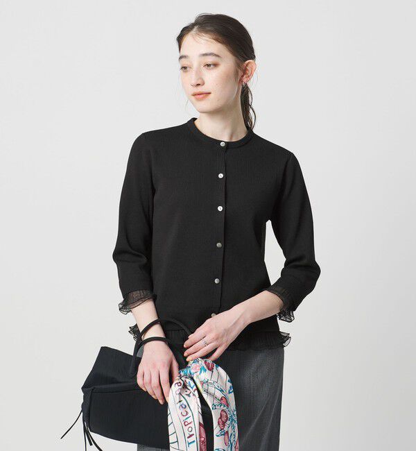 UNITED ARROWS「４WAY チュール フリル カーディガン」|カーディガン|