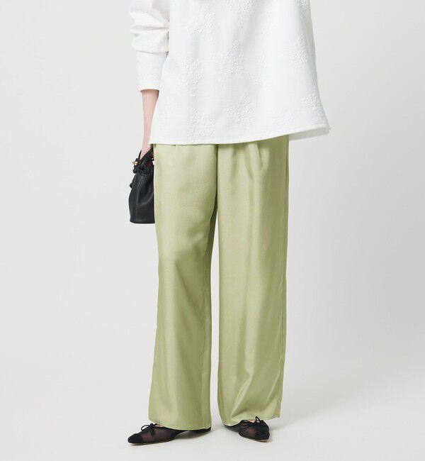 UNITED ARROWS「シルクライク イージーパンツ」|チノ|LIME