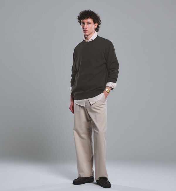 UNITED ARROWS green label relaxing「コットン シルク ミラノリブ クルーネック ニット」|ニット・セーター|