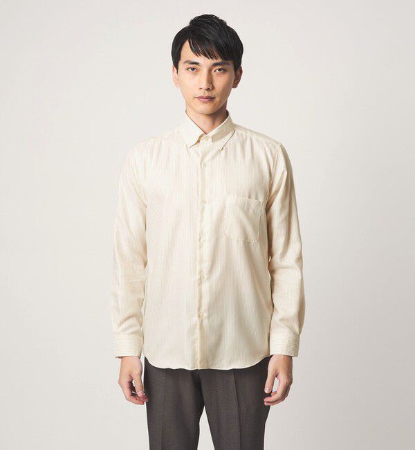 UNITED ARROWS green label relaxing「エブリット コットンオックス ストライプ スナップ ボタンダウン シャツ -イージーアイロン-」|シャツ・ブラウス|