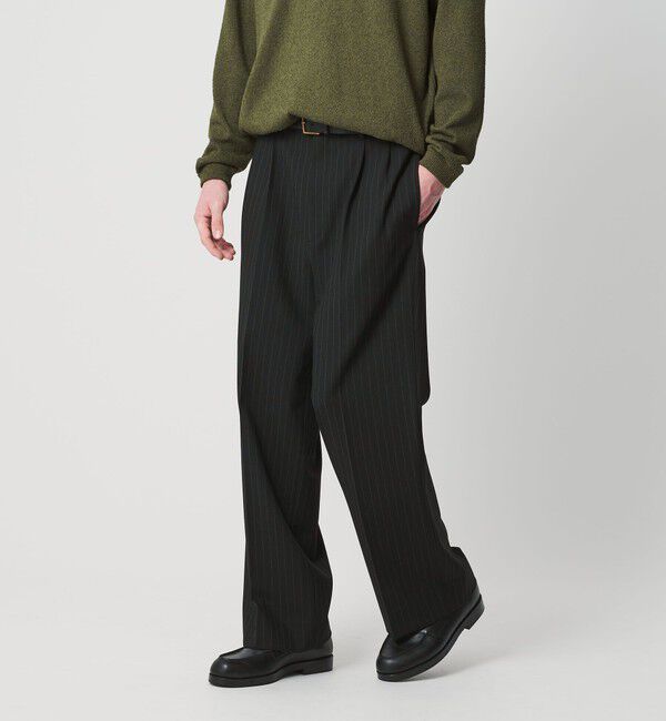 BEAUTY&YOUTH UNITED ARROWS「ダブル T/R 2プリーツ ボリューム スラックス NO.9 ウォッシャブル」|チノ|