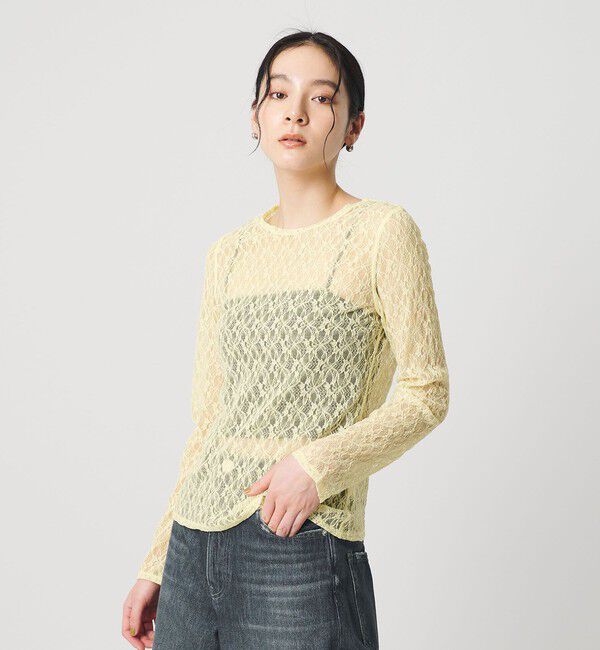 BEAUTY&YOUTH UNITED ARROWS「フラワーレース プルオーバー」|Tシャツ・カットソー|YELLOW