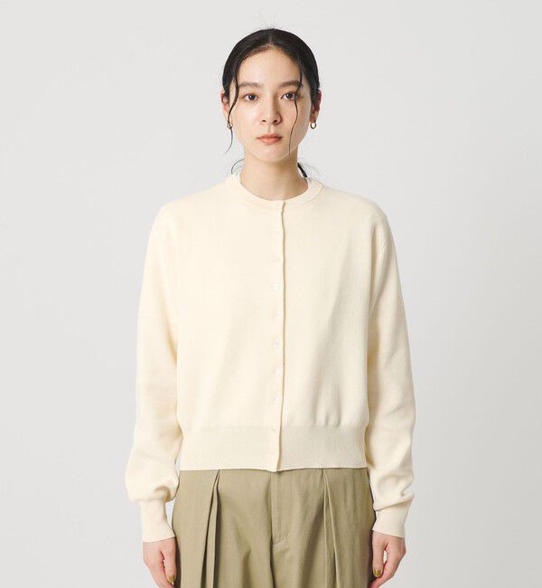 BEAUTY&YOUTH UNITED ARROWS「コットンブレンド コンパクトクルーネック カーディガン ウォッシャブル」|カーディガン|