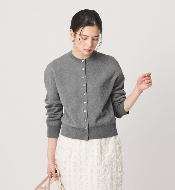 BEAUTY&YOUTH UNITED ARROWS「コットンブレンド コンパクトクルーネック カーディガン ウォッシャブル」|カーディガン|DK.GRAY
