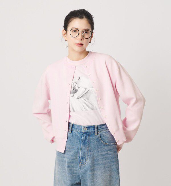 BEAUTY&YOUTH UNITED ARROWS「コットンブレンド コンパクトクルーネック カーディガン ウォッシャブル」|カーディガン|PINK