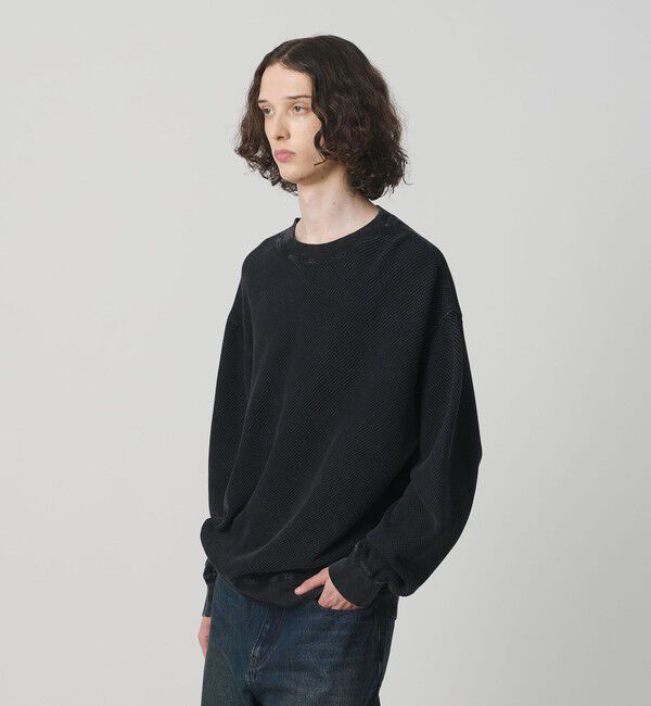 MONKEY TIME「ウォッシュド ワッフル クルーネック」|Tシャツ・カットソー|