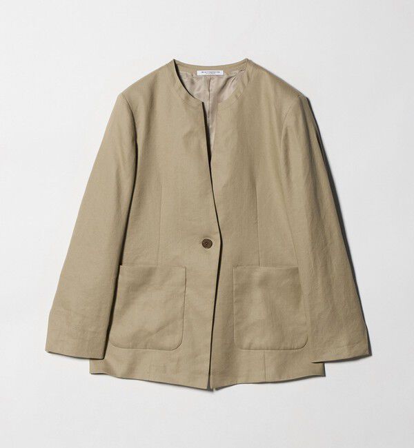 BEAUTY&YOUTH UNITED ARROWS「麻ブレンド カラーレス シングル ジャケット UVカット」|ノーカラージャケット|