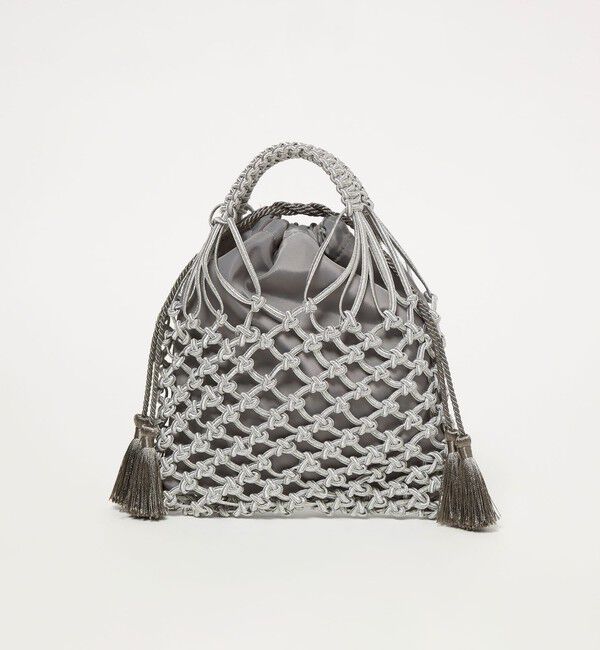 BEAUTY&YOUTH UNITED ARROWS「メタルコード ネット フリンジ ドロストバッグ」|かごバッグ|