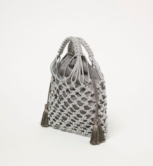 BEAUTY&YOUTH UNITED ARROWS「メタルコード ネット フリンジ ドロストバッグ」|かごバッグ|