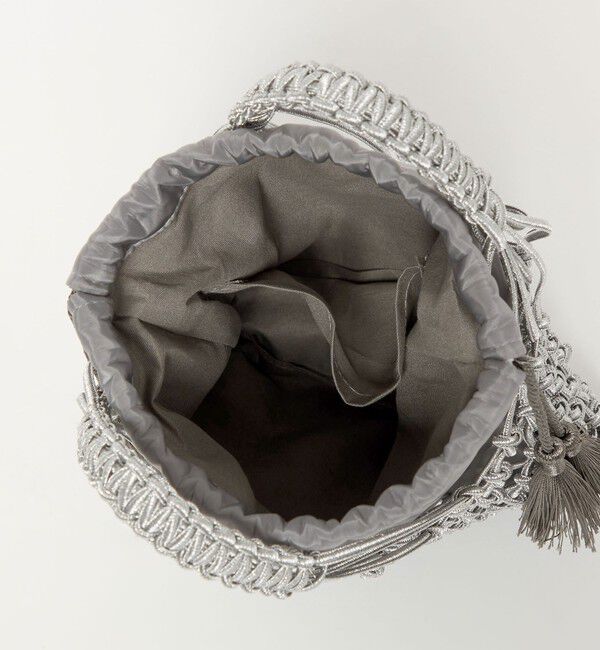 BEAUTY&YOUTH UNITED ARROWS「メタルコード ネット フリンジ ドロストバッグ」|かごバッグ|