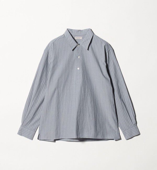 BEAUTY&YOUTH UNITED ARROWS「TYP ワッシャー ピンストライプ プルオーバーシャツ 」|シャツ・ブラウス|NAVY