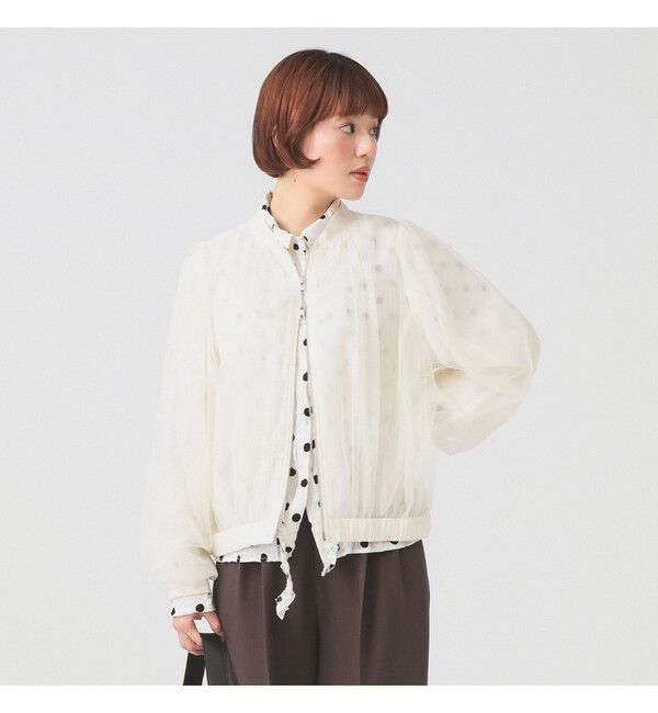 Ray BEAMS 「チュール ギャザー シアー ブルゾン」|ブルゾン・スタジャン|