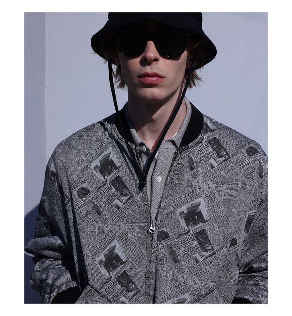 BEAMS PLUS「Sports Blouson Newspaper Jacquard」|ブルゾン・スタジャン|