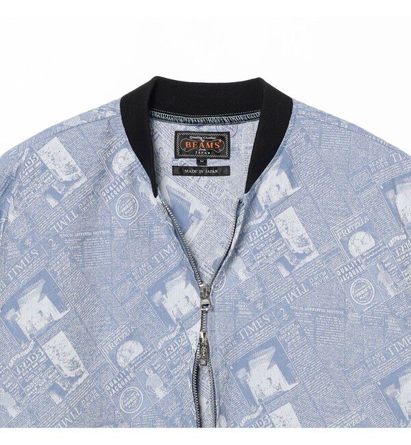 BEAMS PLUS「Sports Blouson Newspaper Jacquard」|ブルゾン・スタジャン|
