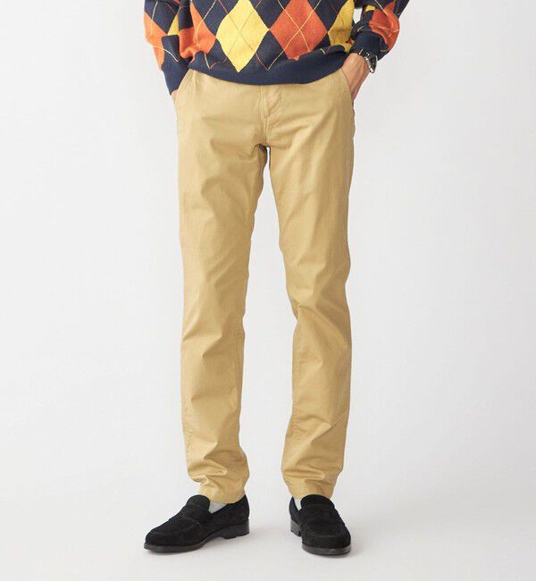 SHIPS「SHIPS:〈抗菌加工〉japan quality カラー テーパード スリム チノパンツ」|チノ|ベージュ