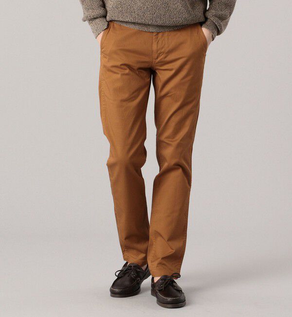 SHIPS「SHIPS:〈抗菌加工〉japan quality カラー テーパード スリム チノパンツ」|チノ|キャメル