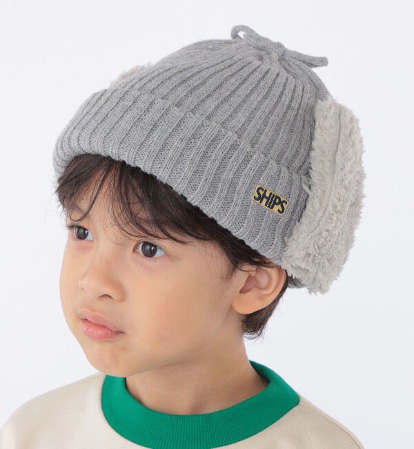 SHIPS KIDS「SHIPS KIDS:フェイクファー フラップ ワッチ」|ニット帽|