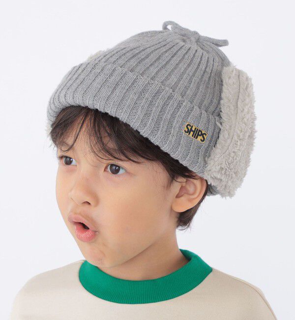 SHIPS KIDS「SHIPS KIDS:フェイクファー フラップ ワッチ」|ニット帽|