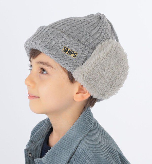 SHIPS KIDS「SHIPS KIDS:フェイクファー フラップ ワッチ」|ニット帽|